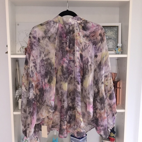 ELIZABETH&JAMES Sheer Silk Blouse & Mini Skirt Set - Picture 7 of 16